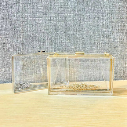 2025 New Clear Acrylic Small Flap Shaped Bags Women Trendy Chain Shoulder Crossbody Bags Women's Niche Design Novelty Purse