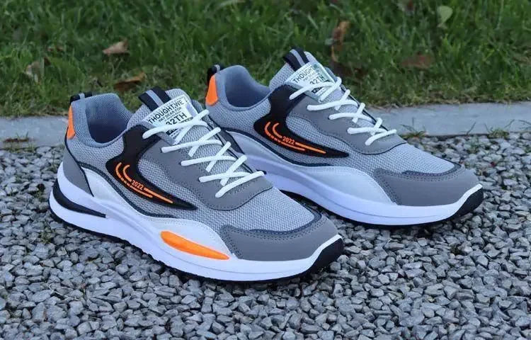 New Spring Autumn Men's Breathable Mesh Sports Shoes Korean Style Lightweight Casual Shoes Soft Bottom Running