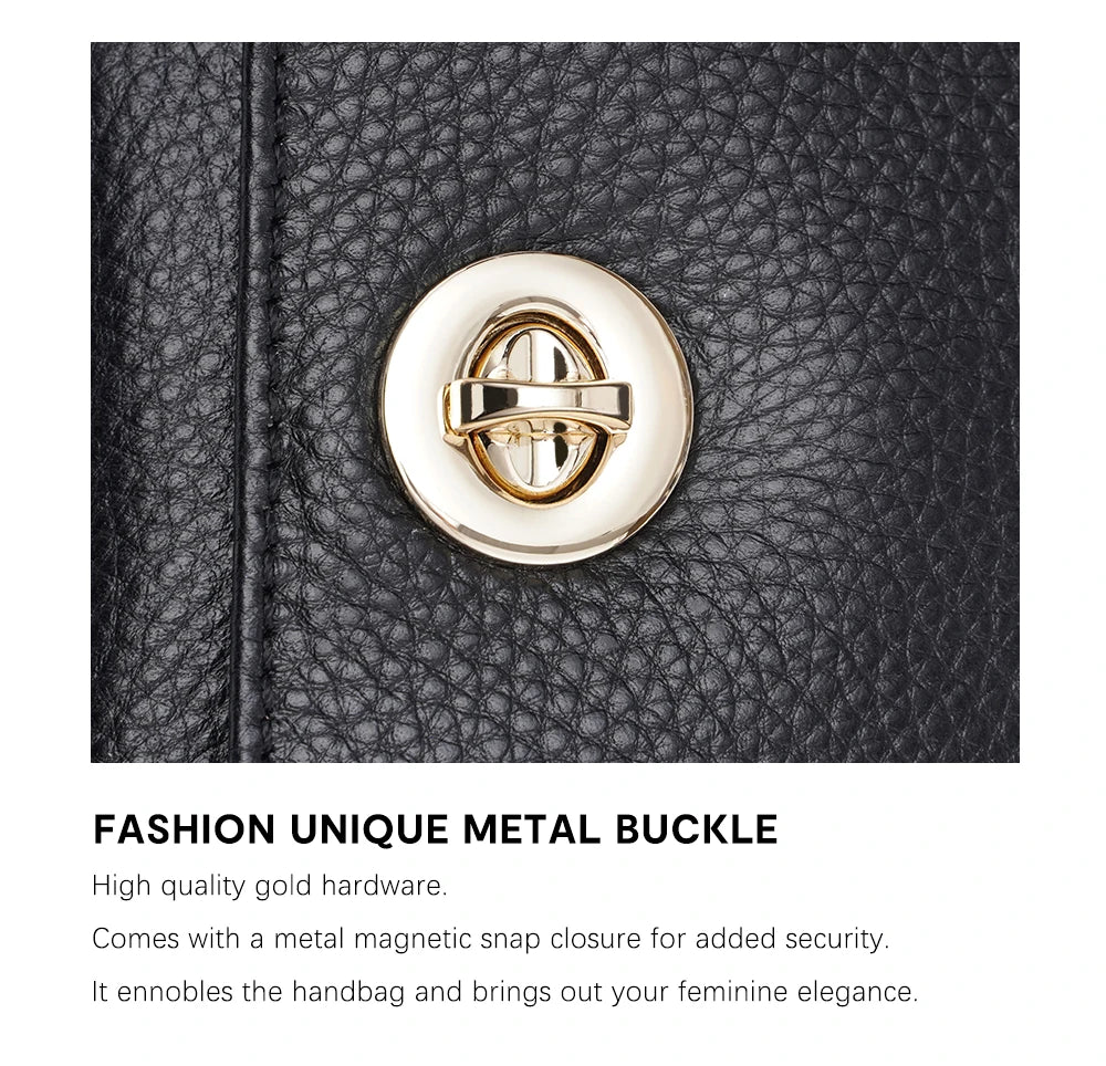 Zency Women Soft Leather Elegant Small Handbags Roomy Crossbody Bag With High Quality Vintage Hardware For Girls Leisure Purses