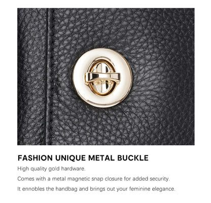Zency Women Soft Leather Elegant Small Handbags Roomy Crossbody Bag With High Quality Vintage Hardware For Girls Leisure Purses