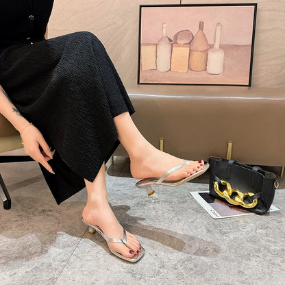 Female Summer Sexy Heels Sandals Slides Ladies Shoes Fashion Women Pumps Flip Flops Luxury High Heels Slippers Shoes