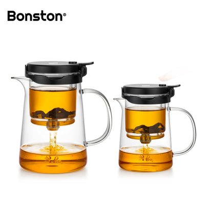 Bonston- elegant cup insulation separation bubble teapot heat-resistant glass teapot simple filter tea cup