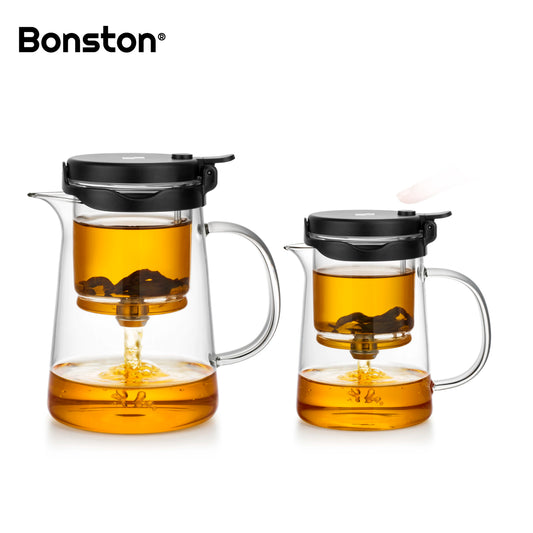 Bonston- elegant cup insulation separation bubble teapot heat-resistant glass teapot simple filter tea cup