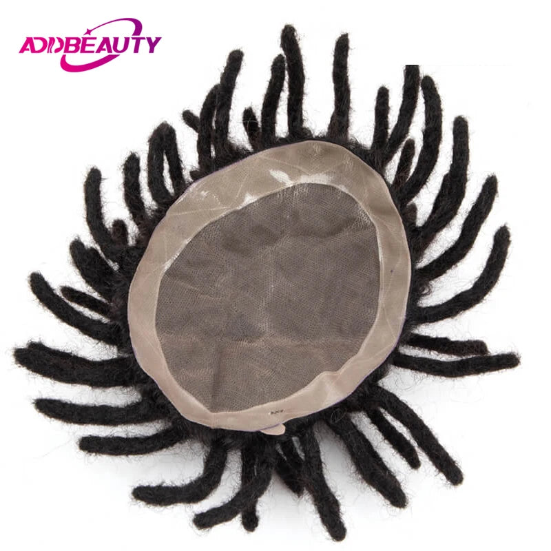 Dreadlocks Man Hair Prosthesis Mono NPU Men Toupee Human Hair Wigs Indian Human Hair System Unit Natural Color 7inche Dreadlocks