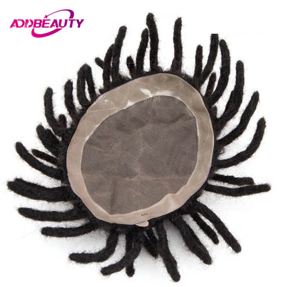 Dreadlocks Man Hair Prosthesis Mono NPU Men Toupee Human Hair Wigs Indian Human Hair System Unit Natural Color 7inche Dreadlocks