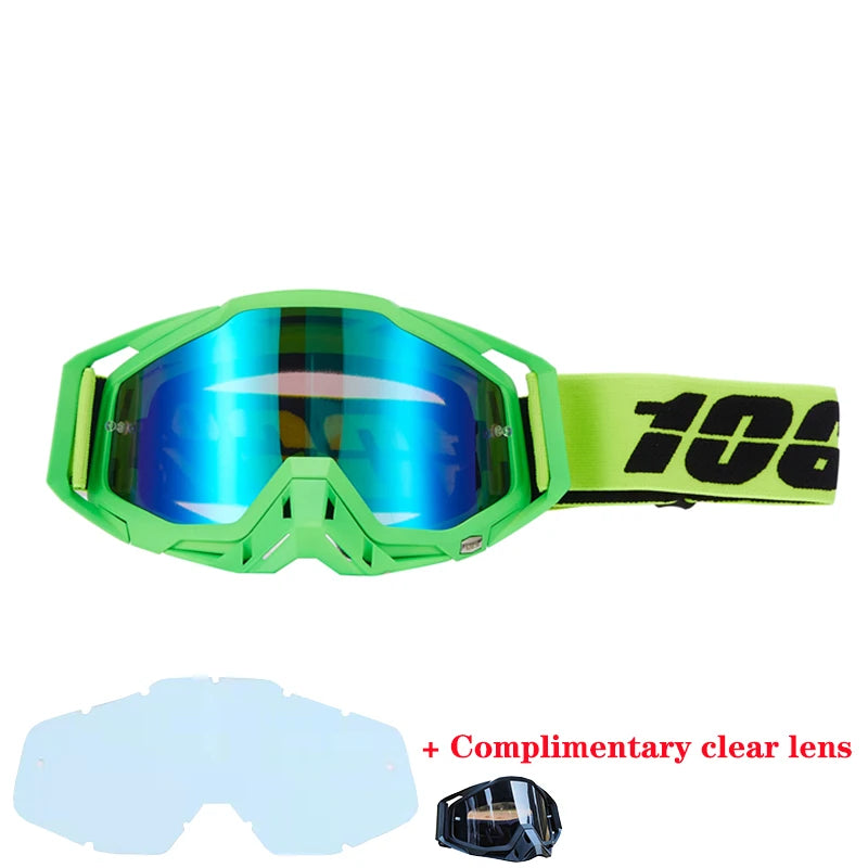Motorcycle glasses MTB off-road goggles replacement lens single layer glasses bag