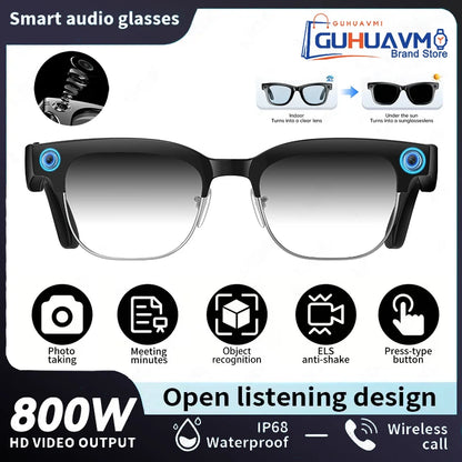 New 4k HD 800W Camera Smart Glasses Men 100+Language Translation 1080P shoot Video WIFI Transmission Music Player Call Glasses