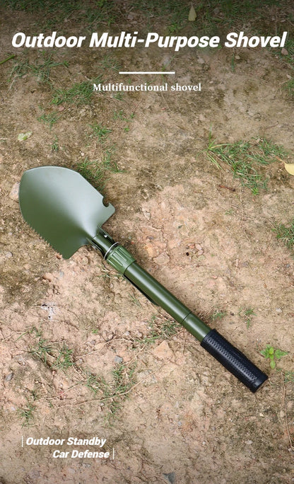 Foldable Portable Truck Mounted Engineer Shovel Camping Tent Outdoor Shovel Self-defense Survival Tool Compass Storage Bag