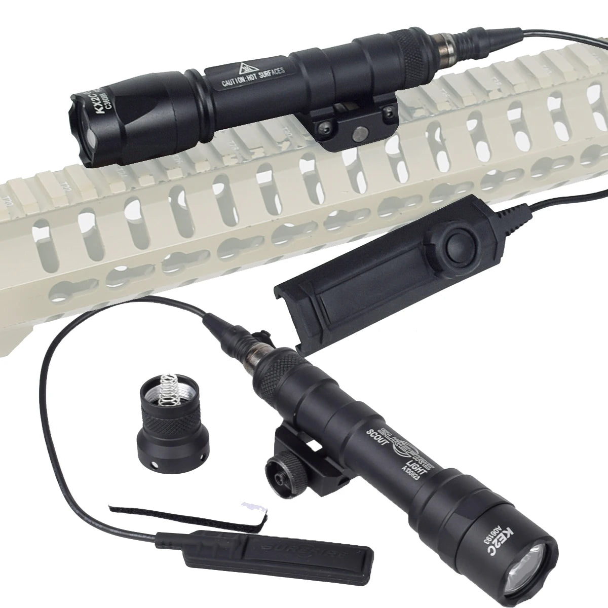 Tactical SureFire M600 M600B M600C Airsoft Weapon Flashlight Hunting Scout Torch Rifle AR15 Gun LED Light Button Remote Switch