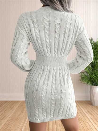 Women Sweater Dresses Cocktail V Neck Knitted Dress Sweater Sheath Dress