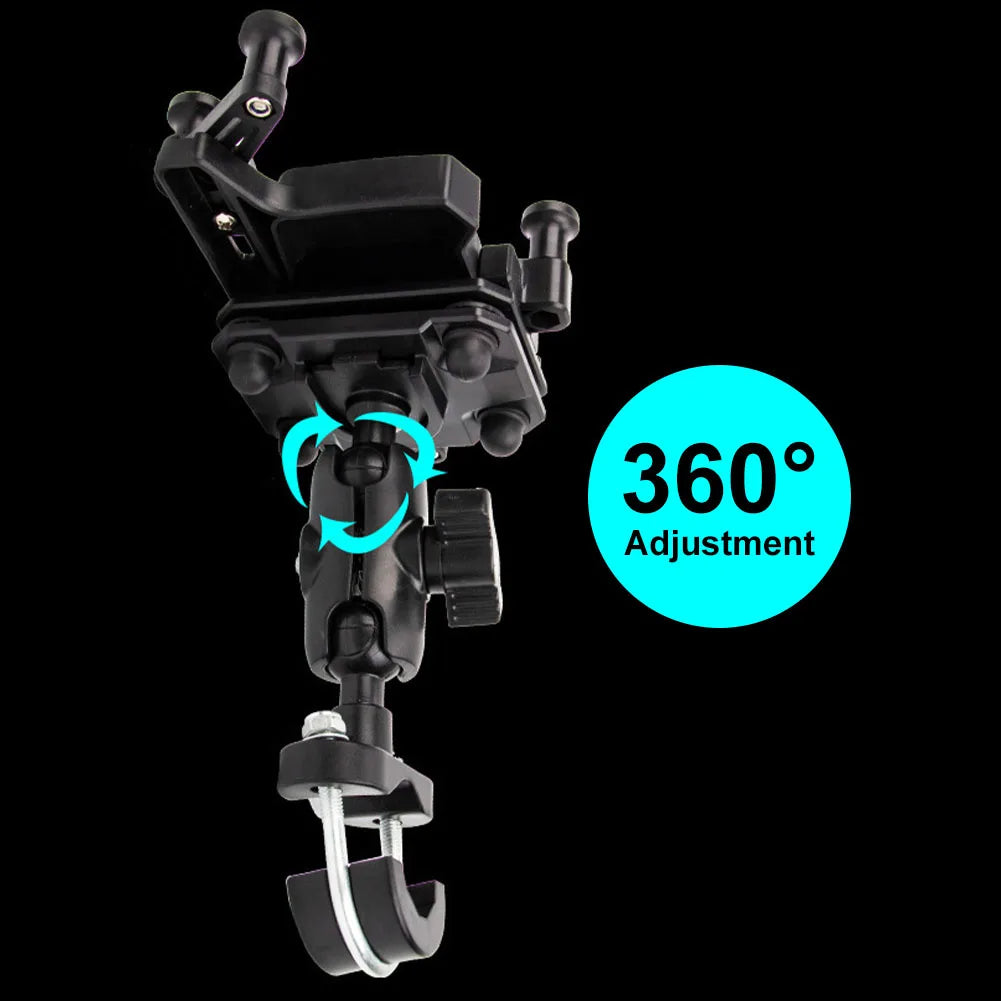 Universal Motorcycle Phone Holder Shock Absorbing Phone Mount Stand 360° Adjustable For iPhone 15 13 14 Pro Max More 4.7-7.1inch