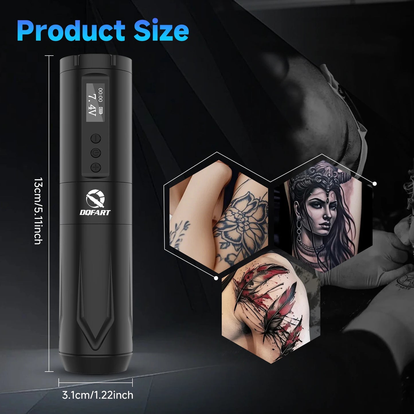 DQFART Wireless Tattoo Pen For Permanent Makeup Tattoo Machine for Professional Tattoo Artists Tattoo Accessories