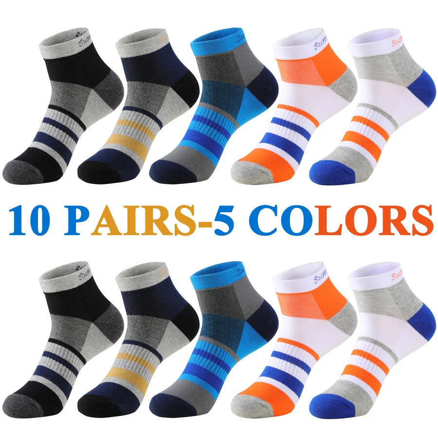 2 Pairs/Lot Running Socks Men Sport Outdoor Casual Cotton Red Stripes Compression Black Colorful Sock Male Gifts 21 Colors