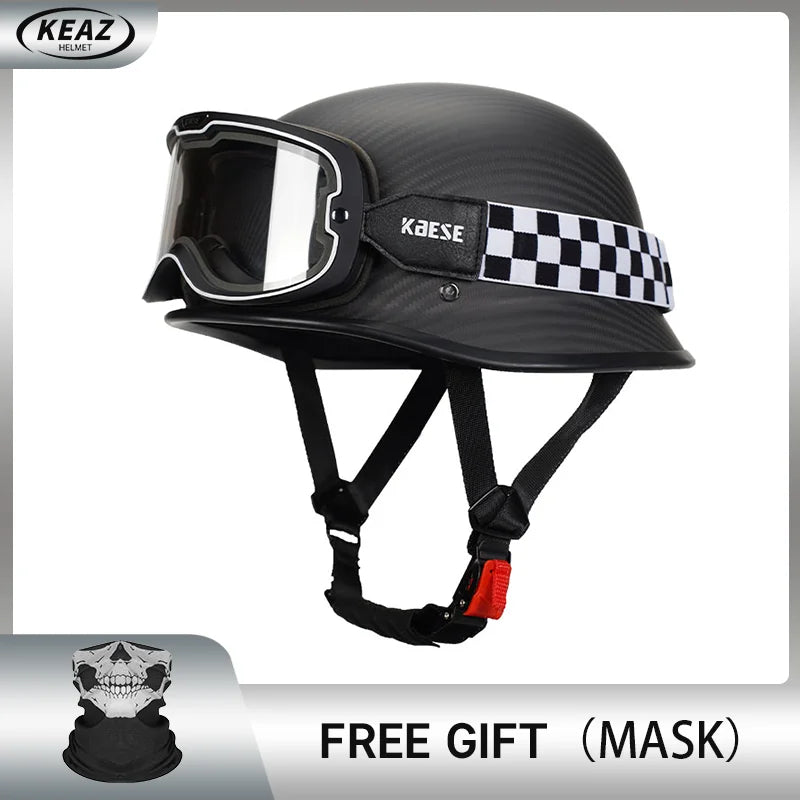 Newest Trend Motocycle Helmets Carbon Fiber Half Face Helmet Ultra Lightweight Carbon Shell Safety Cap DOT Approved 1/2 Helmet