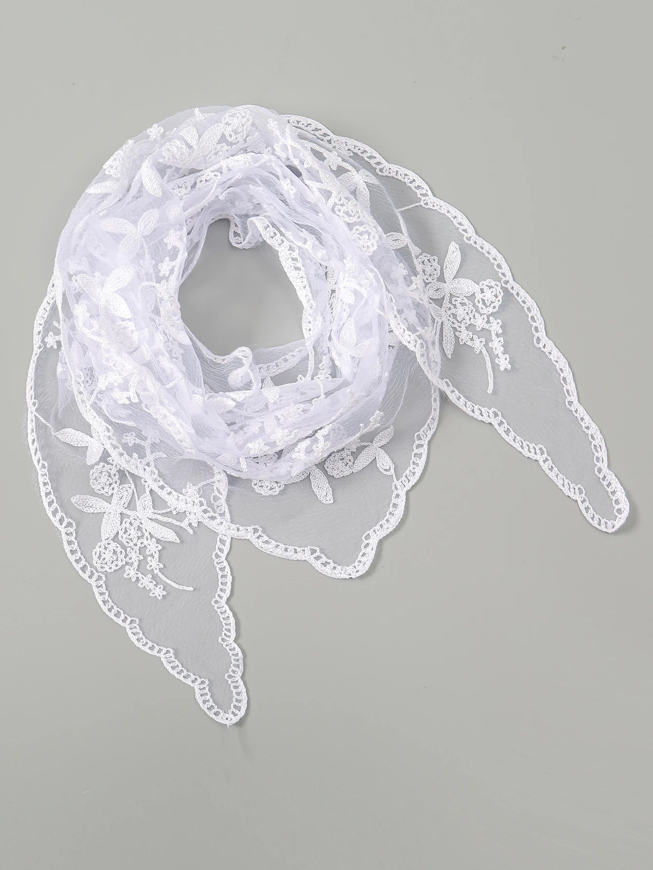 Wholesale French Lace Triangle Scarf Embroidered Flower Lace Scarf Small Shawl Crochet Head Scarf Headwraps Bandana For Women