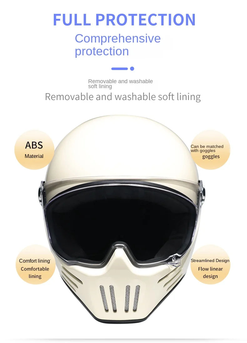 Retro motorcycle helmet Casco cruising motorcycle rider modular helmet full helmet with Bluetooth earphones included ORZ-728