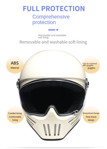 Retro motorcycle helmet Casco cruising motorcycle rider modular helmet full helmet with Bluetooth earphones included ORZ-728
