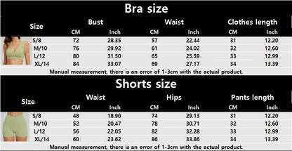 2 Pieces Yoga Suit for Women Clothes Sports Bra Shorts Sports Set Gym Running Training Sexy High Waist Butt Lift Sports Yoga Set
