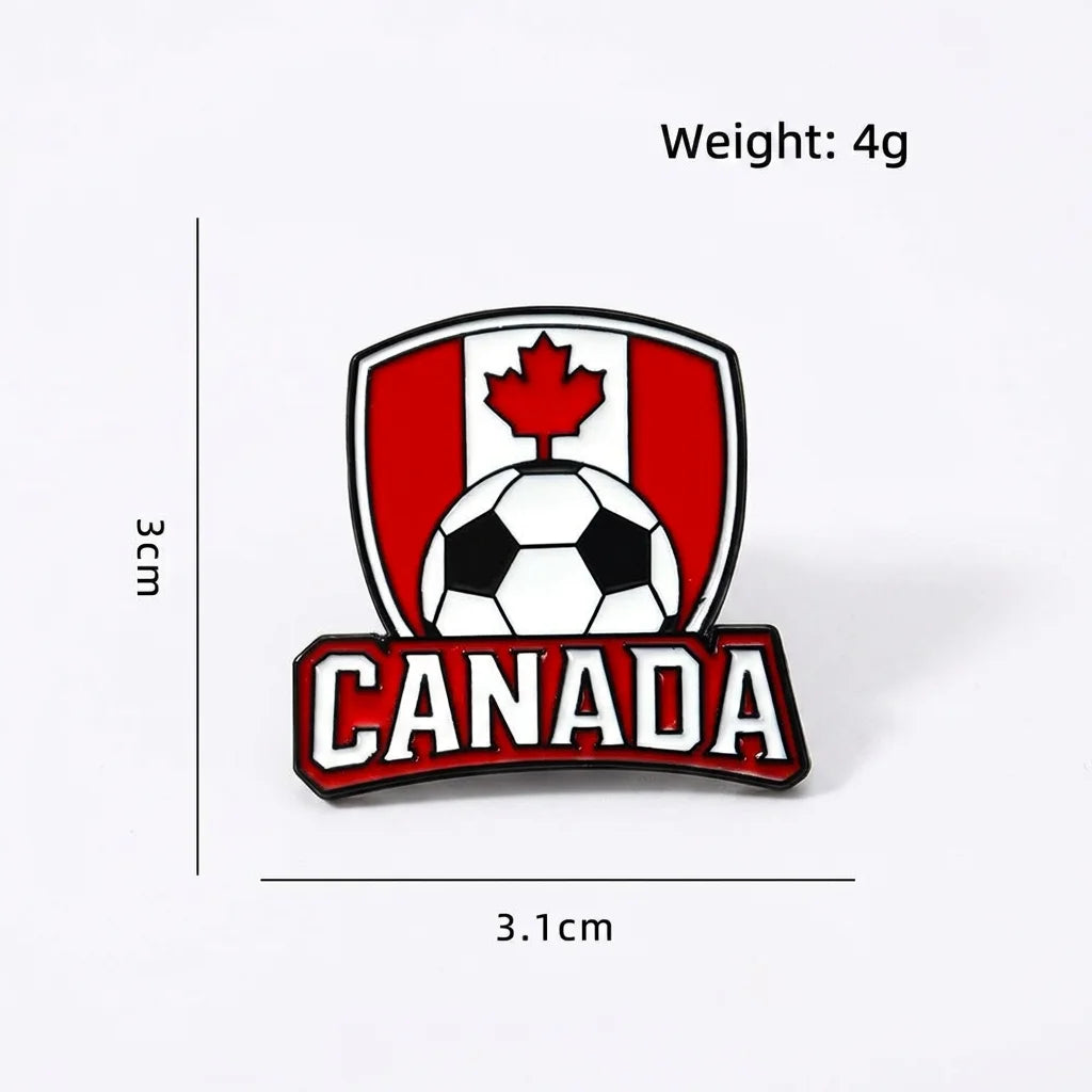 Sports Decoration Brooch Compact 2026  Souvenir Soccer Commemorative Brooch Delicate North America Football Pin