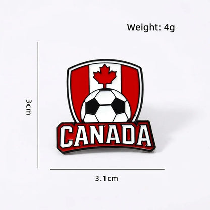Sports Decoration Brooch Compact 2026  Souvenir Soccer Commemorative Brooch Delicate North America Football Pin