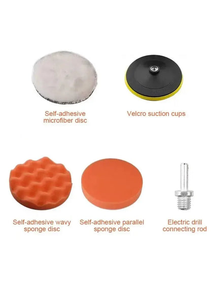 Polishing Sponge Plate Set Imitation Plush Waxing Angle Grinding Cleaning Sponge Wheel Car Beauty Set Electric Drill Polishing