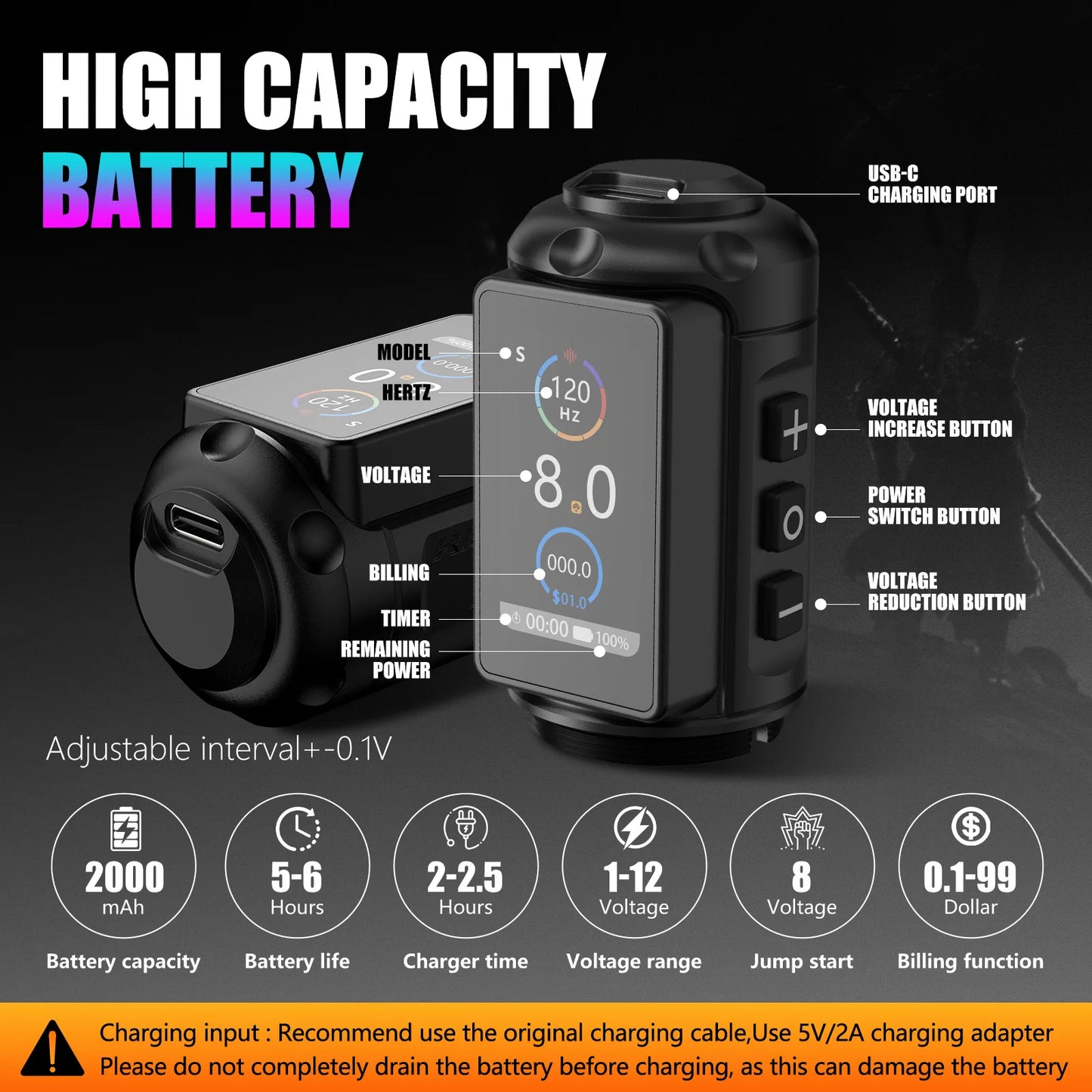 Ambition Wireless Tattoo Machine Traveler-T1 Straight Rod Direct Drive and Traveler-T2 Adjustable Stroke 2.4-4.2mm Battery Pen