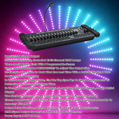 384 Channel Light Controller DMX512 Dj Light Controller Console Operator for Live Concerts KTV DJs Clubs Equipment