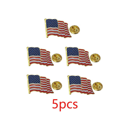 American Flag Pin Gold Plated Enamel Patriotic Waving USA Lapel Pin - Bulk Pack for Suit, Coats, Lanyards, Hats