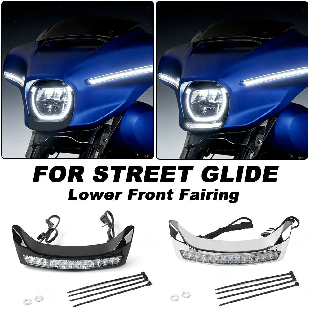 2024 2025 New Motorcycle GOAT-E LED Fairing Light Chrome Amber/White For Harley CVO Electra Street Glide Ultra FLHXU FLHX FLHXSE