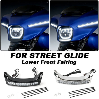 2024 2025 New Motorcycle GOAT-E LED Fairing Light Chrome Amber/White For Harley CVO Electra Street Glide Ultra FLHXU FLHX FLHXSE