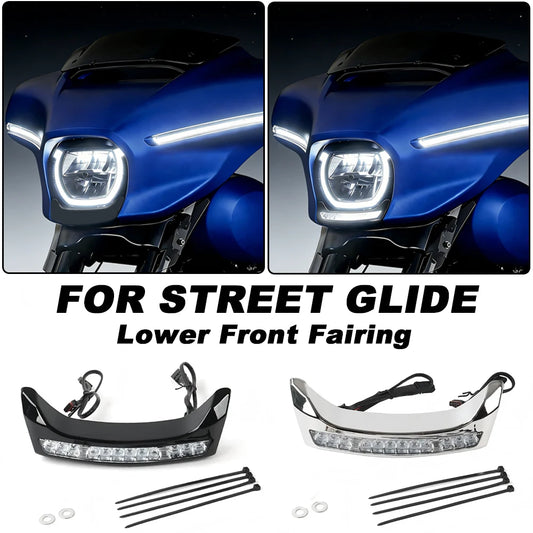 2024 2025 New Motorcycle GOAT-E LED Fairing Light Chrome Amber/White For Harley CVO Electra Street Glide Ultra FLHXU FLHX FLHXSE