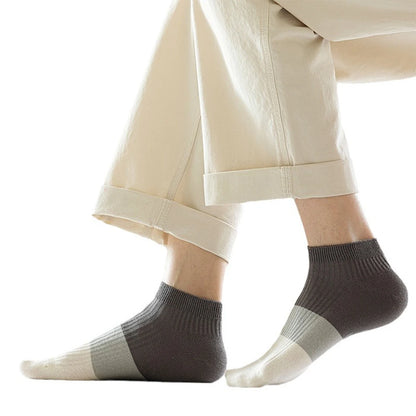 5 Pairs Men Cotton Ankle Socks Low Cut Breathable Comfortable Soft Thin Casual Sports Fashions Non-Slip Women Boat Short Socks