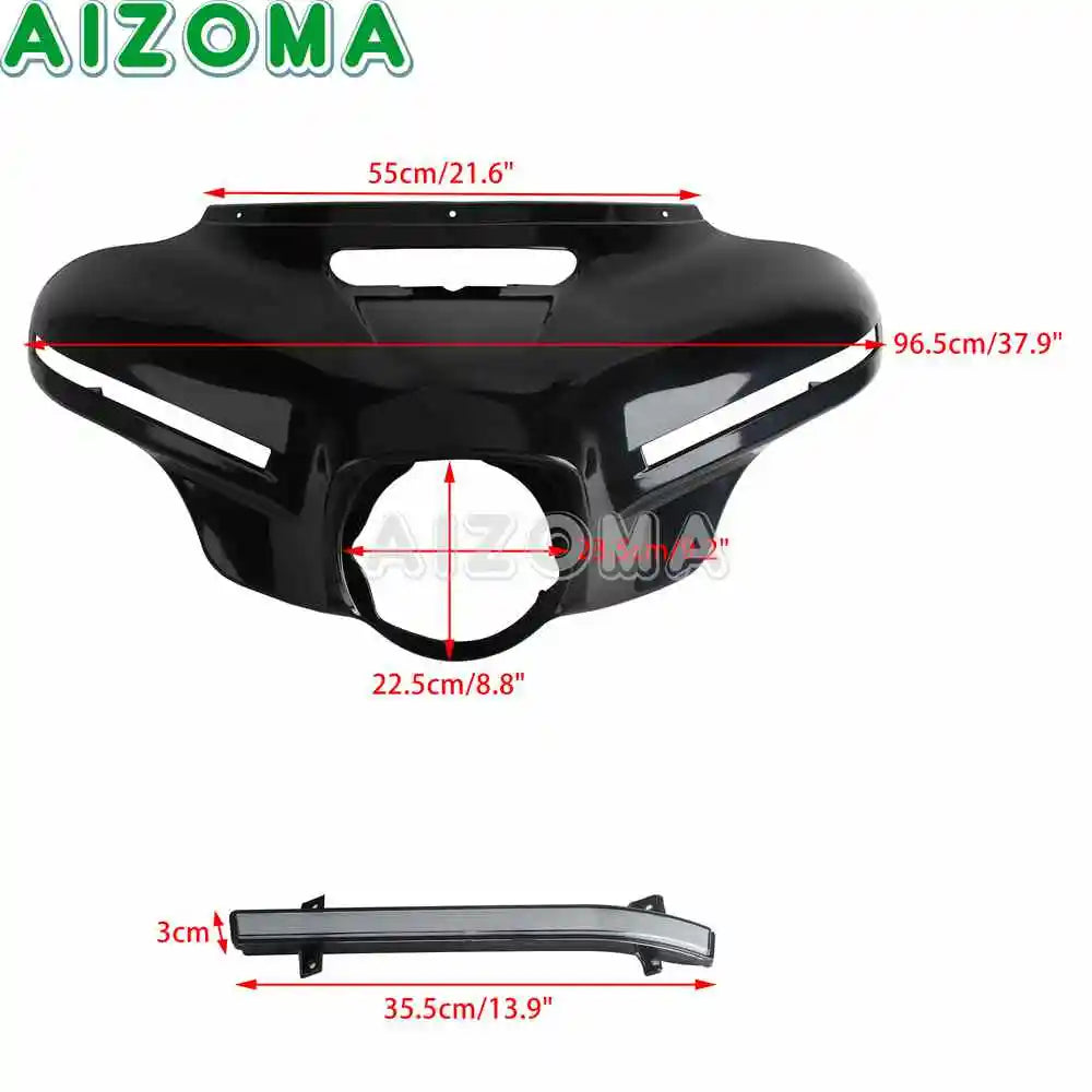 12V Motorcycle Bawting Fairing LED Front Light Mask Cowl Cover For Harley Street Glide CVO SE FLHXSE FLHXST FLHX/I FLHXS 2014-24