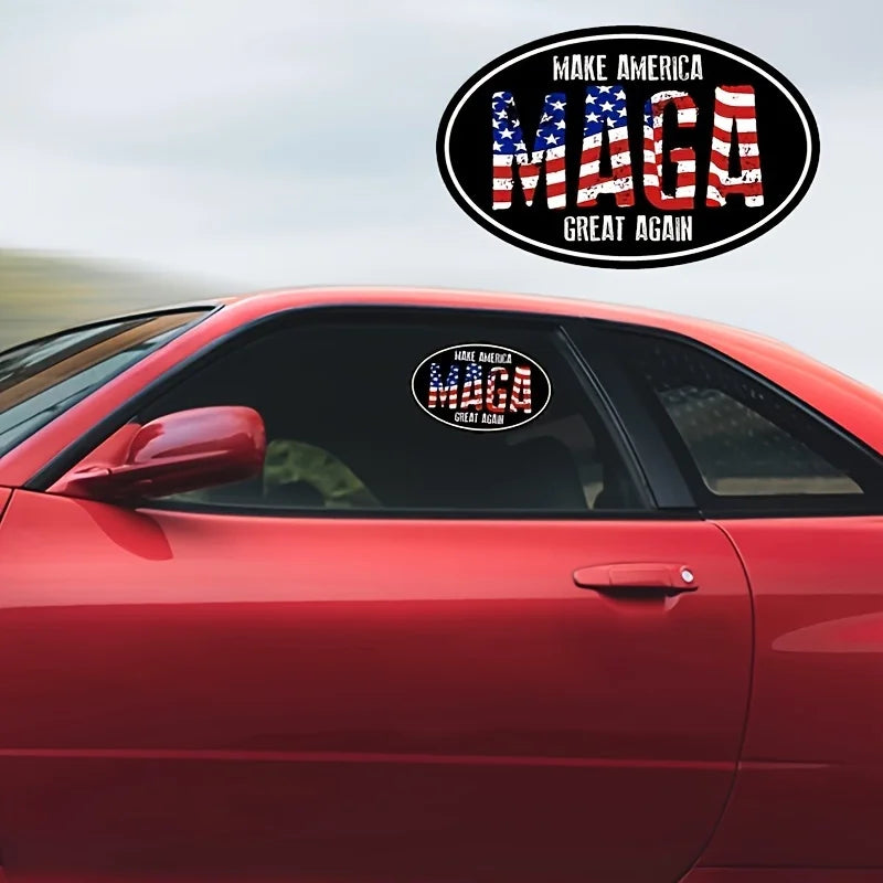 2pcs Maga USA American Flag Vinyl Sticker Make America Great Again Sticker Maga Cars Trucks Laptops For Car motorcycle Bike