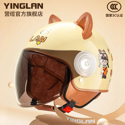 Winter Warm Women's Electric Car Helmet Four Seasons Motorcycle Safety Cap Full Face Helmet 3C Certified Abs Material