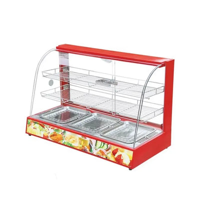 Heating Display Cabinet Food Warmer Stainless Steel Commercial for Bread Warmers Pizza Warmers Global Cuisine Open Front Access