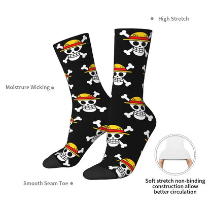 Fashion Men's Socks Harajuku Tony Tony Choppers Sock Luffys Zoros Trafalgar Law Anime Women's Socks Spring Summer Autumn Winter