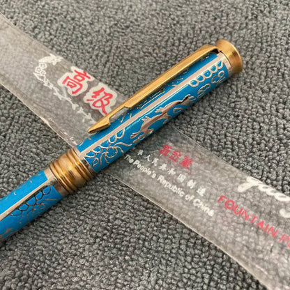 90th Century Bronze Rod Old Fountian Pen Commemorative Edition Zhanghua Ink Pen Retro Office School Writing Gift calligraphy pen