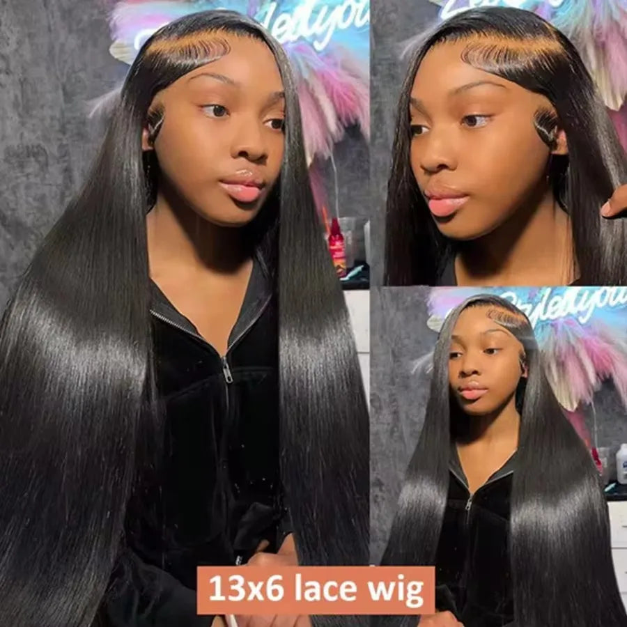 13x6 Bone Straight Hd Transparent 13x4 Lace Front Human Hair Wig 30 40 Inch For Women Pre Plucked With Baby Hair Lace Front Wigs
