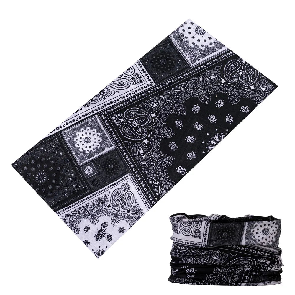 2024 New Green Bandanas Future Geometry Design Sports Headbands For Woman Man Balaclava Funny Face Mask Cycling Neck Scarf