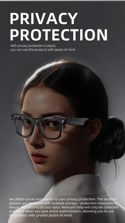 Hiwego New  Smart AI Glasses 800W pixel AI Shooting Camera HD Photo Video Voice Call Translation  Bluetooth Glasses For xiaomi