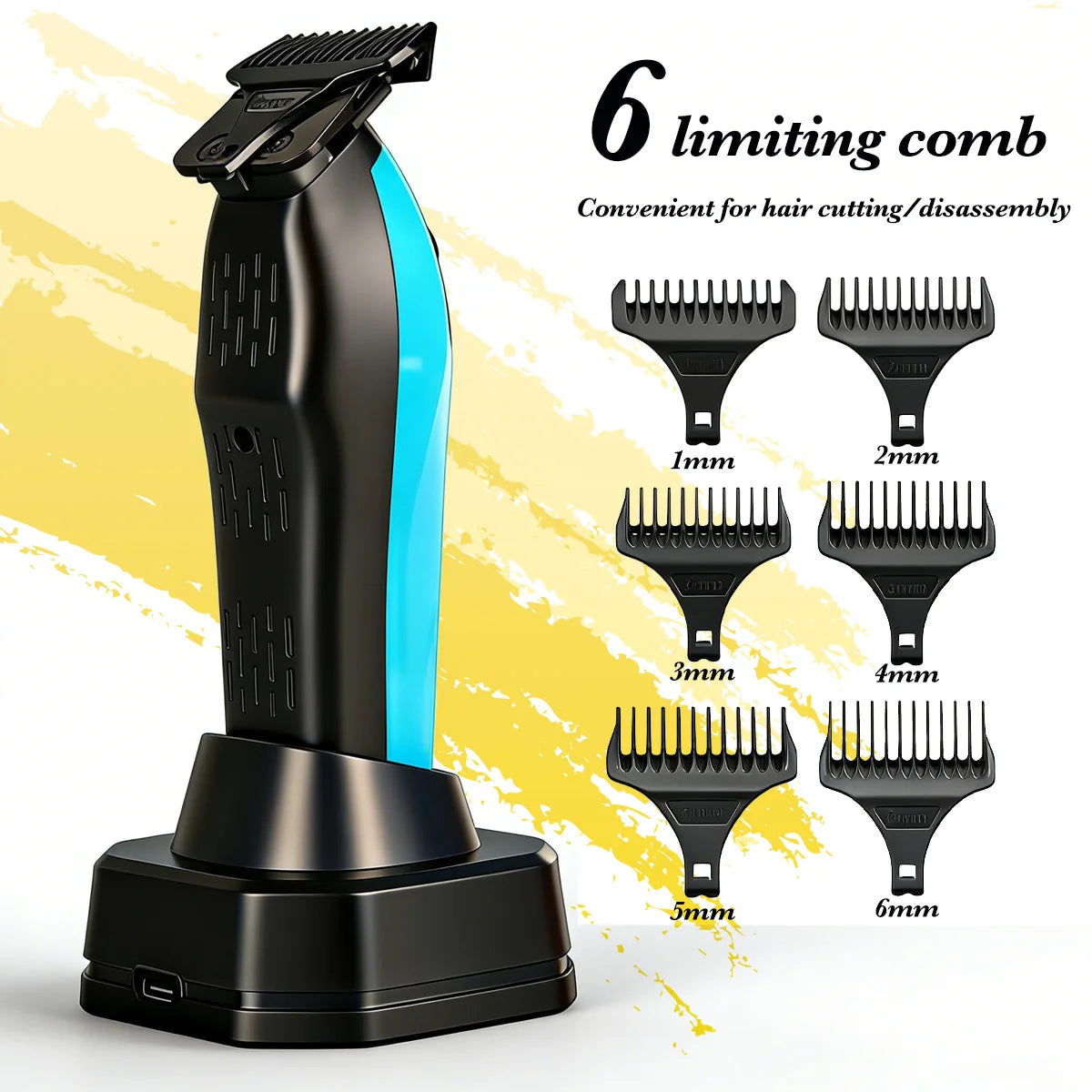 Professional BRDCLIP Barber Cordless Hair Clipper Kit DLC Ceramic Moving Blade Trimmer 75000RPM Grooming Tool Brushless Motor