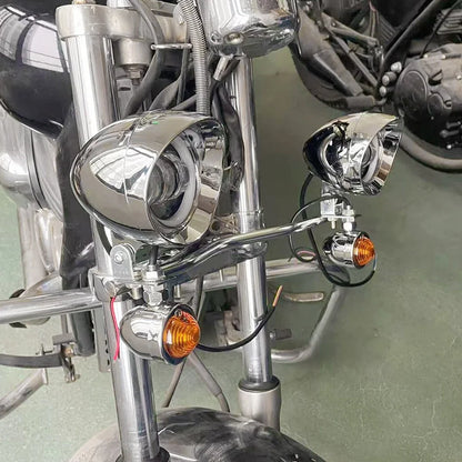 Motorcycle Headlight Spot Fog Light With Turn Signal Light Bar For Harley Cruisers Kawasaki Suzuki Honda VT VTX Shadow