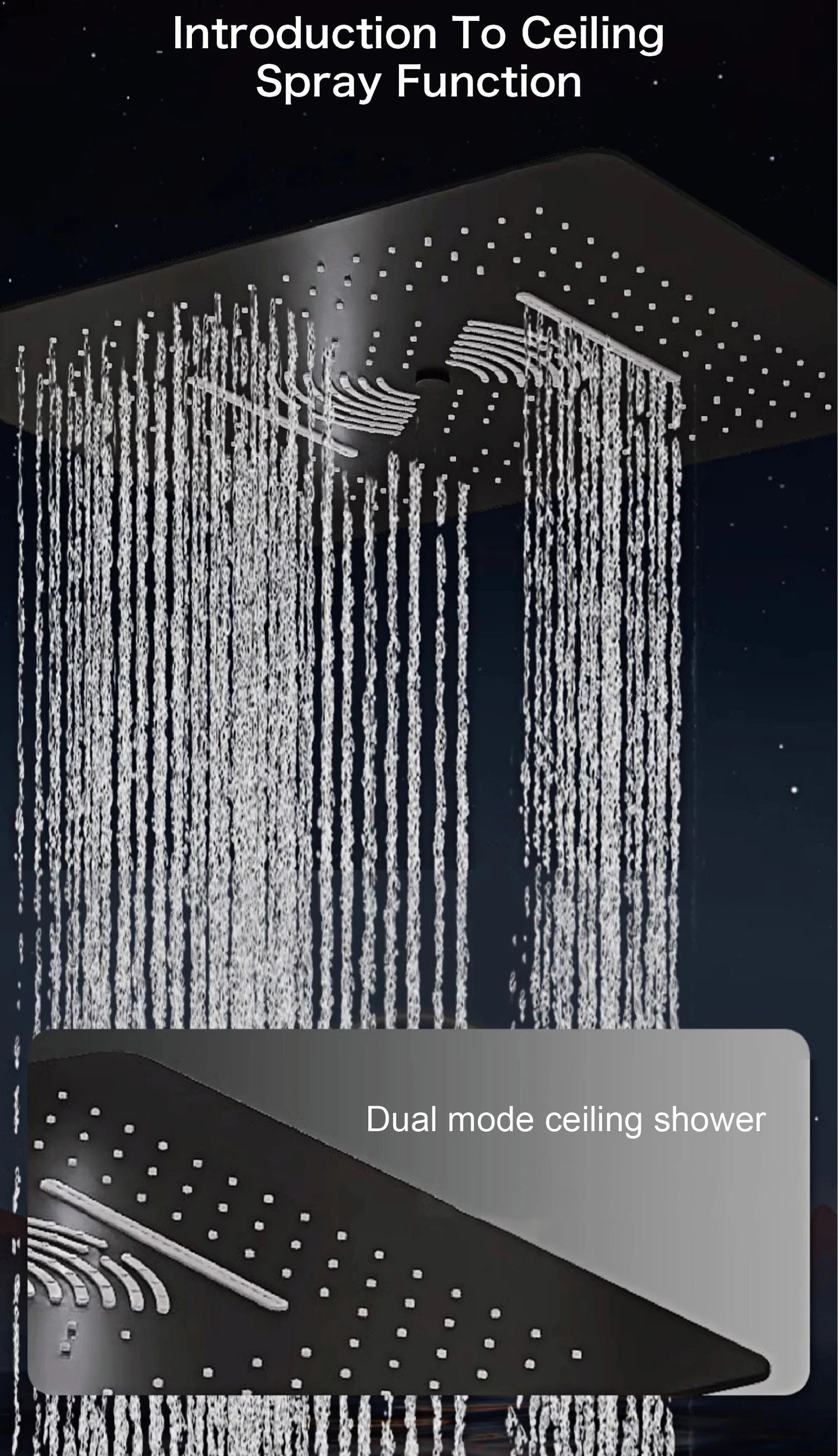 Gun gray brass luxury LED digital display constant temperature shower system embedded ceiling hot and cold water bathroom mixer