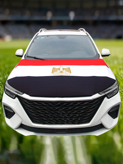 National Egypt Flag Car Engine Cover Egyptian Decoration Elastic Fabrics Truck Full Graphic Decor Bonnet Banner