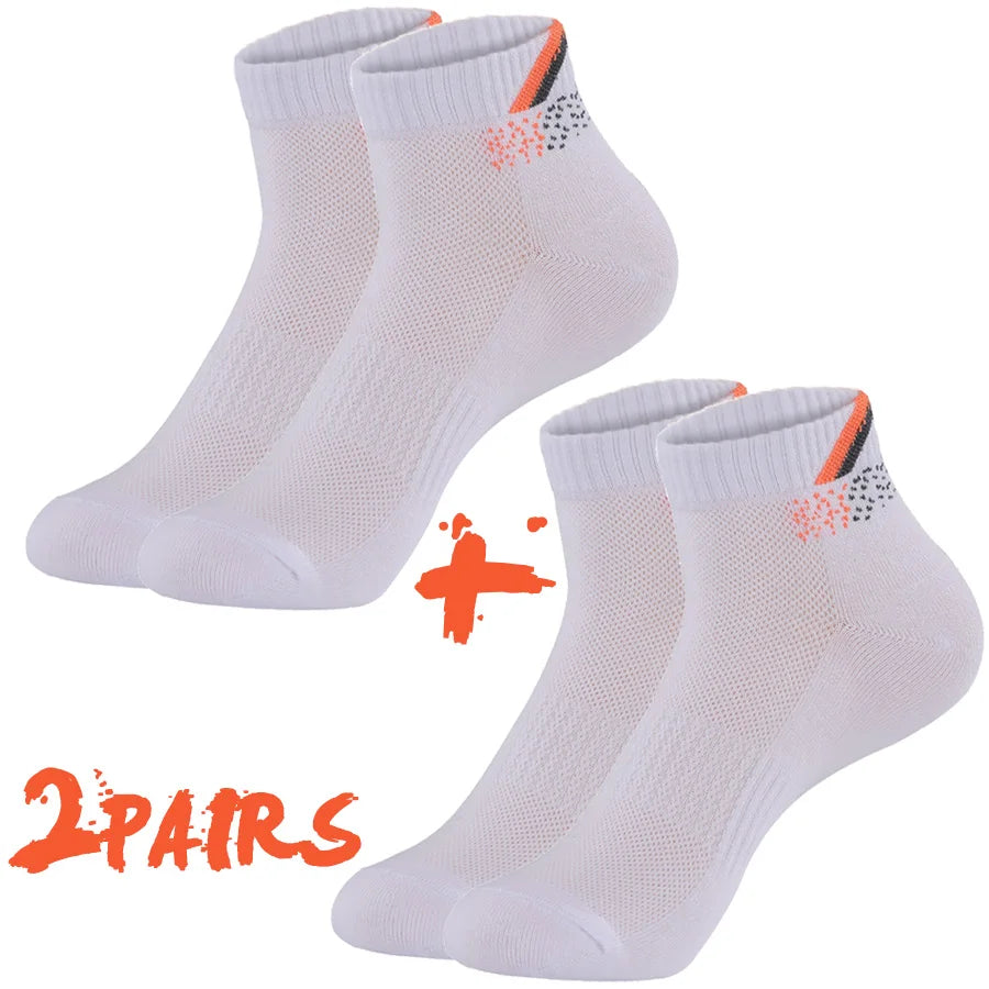 2 Pairs/Lot Running Socks Men Sport Outdoor Casual Cotton Red Stripes Compression Black Colorful Sock Male Gifts 21 Colors