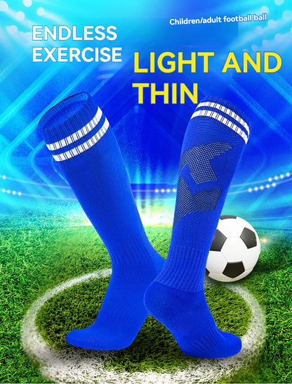 Loogdeel Kids Youth Adult Soccer Socks Stripe Knee High Softball Baseball Sports Socks Breathable Football Socks for Men Women
