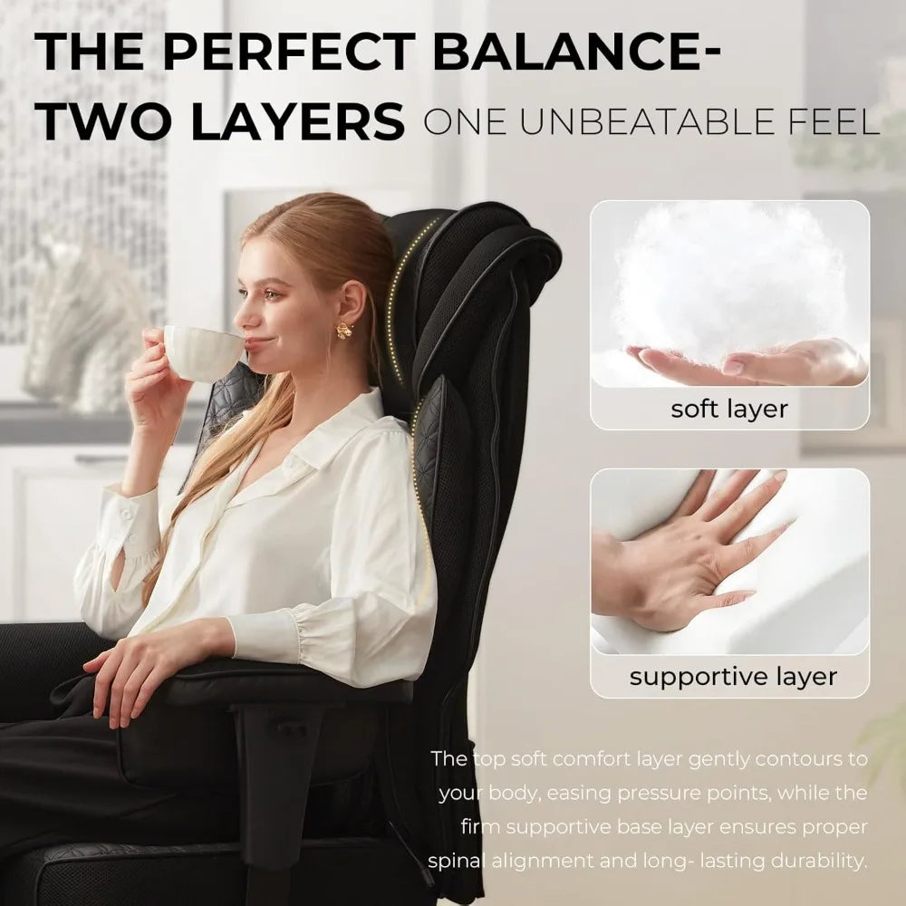 Big and Tall Office Chair with Massage Lumbar Support,Executive Office Chair with Wide Thick Seat Cushion and, Customized