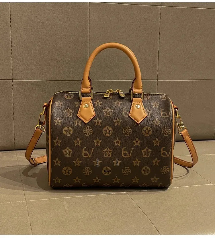 2024 Spring Summer New High-End Feelprinting Vintage Large Capacity Pillow Bag Fashionable Simple Commuting Crossbody Women's Ba