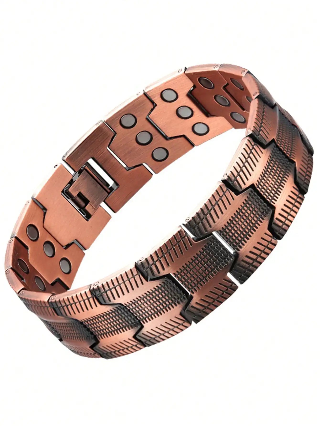 Fashionable Retro Style Cross-shaped Full Magnetic Copper Bracelet, Dark Ghost Magnetic Stone Bracelet, Halloween/Christmas Jewe